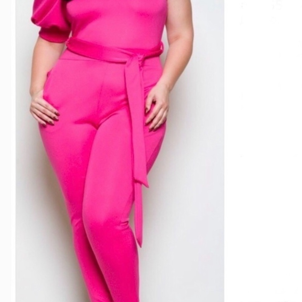 Single Puff Sleeve Scuba Romper Jumpsuit Playsuit Size 2X